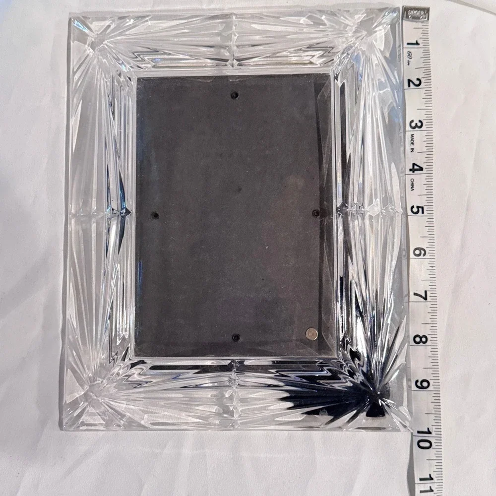 Vintage Lead Crystal Picture Frame Mikasa 5x7 Celebrity Art Deco 90s Regency